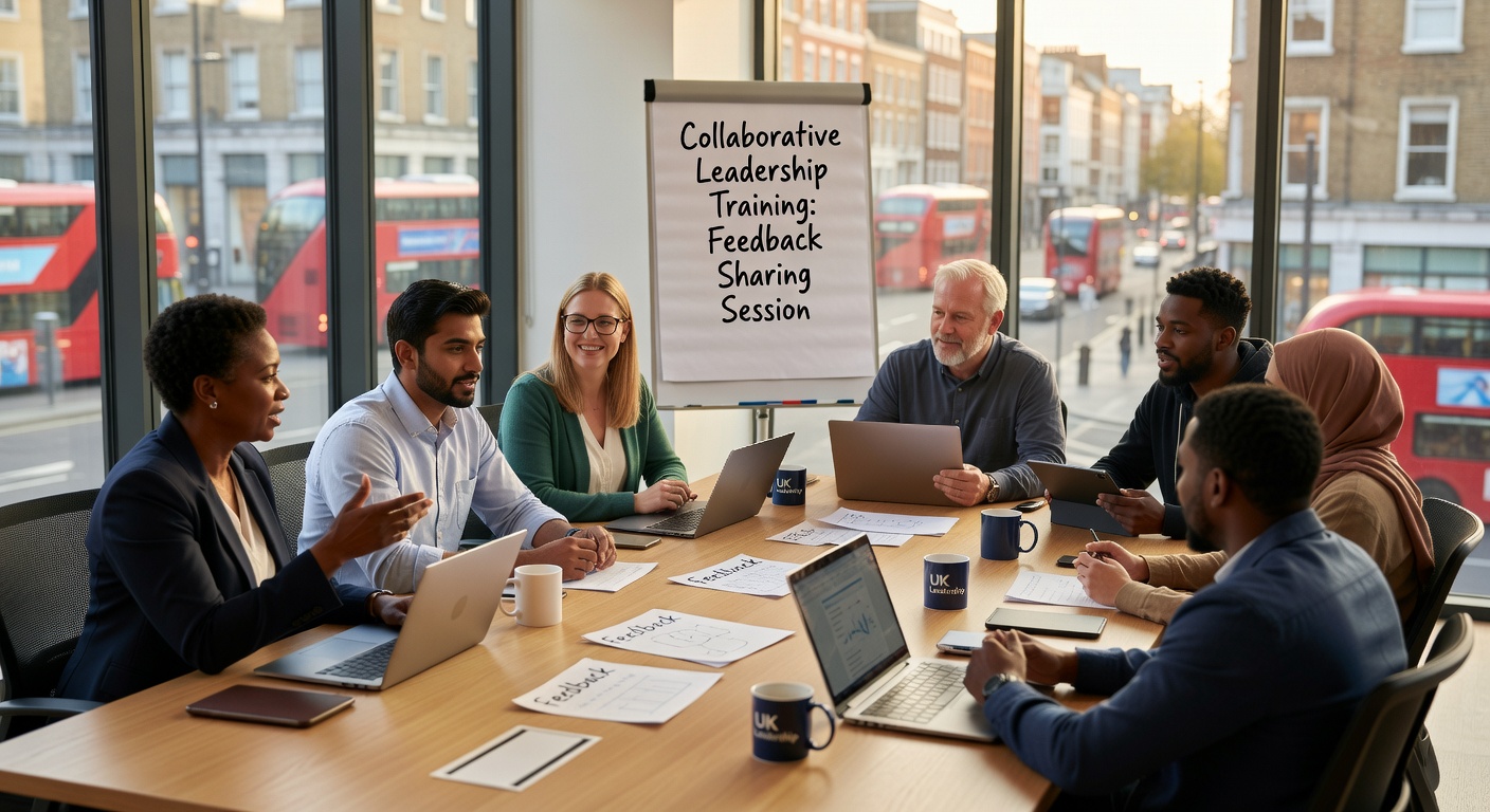 Feedback sharing session with leadership coaching group